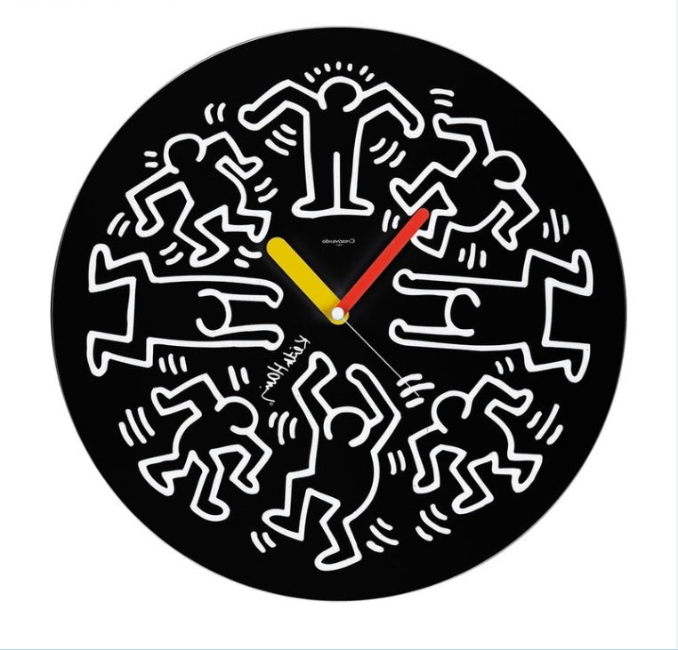 Graphic Art Silent Wall Clock — 12" MDF (Black)