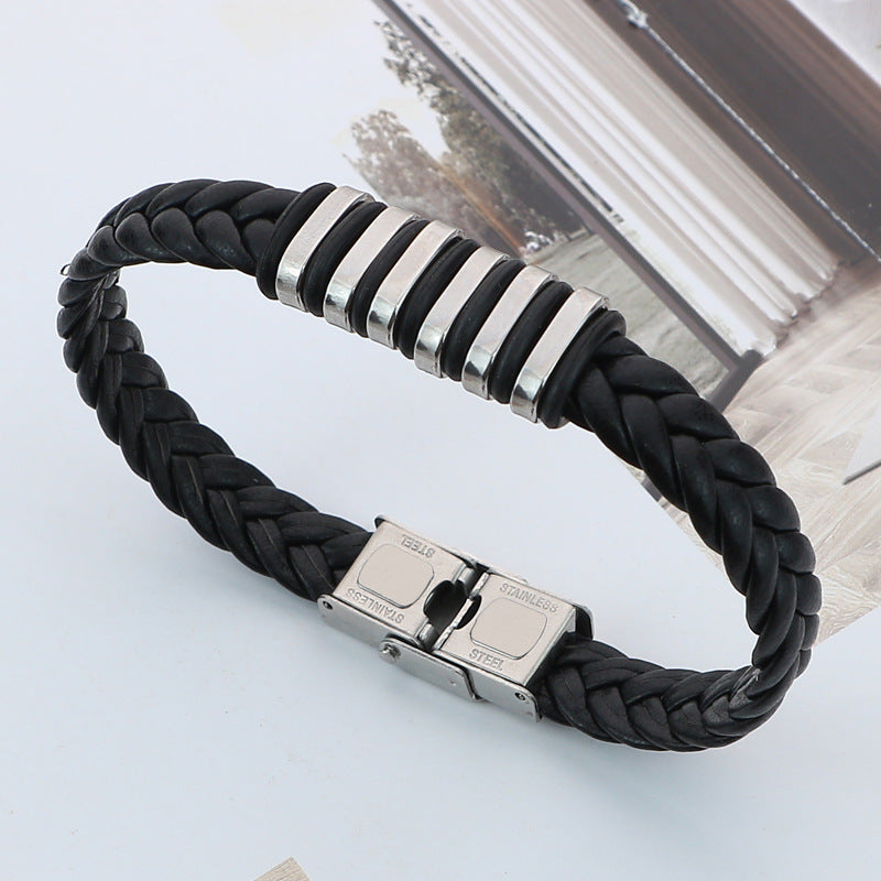 Matching Leather Braided Bracelets for Couples