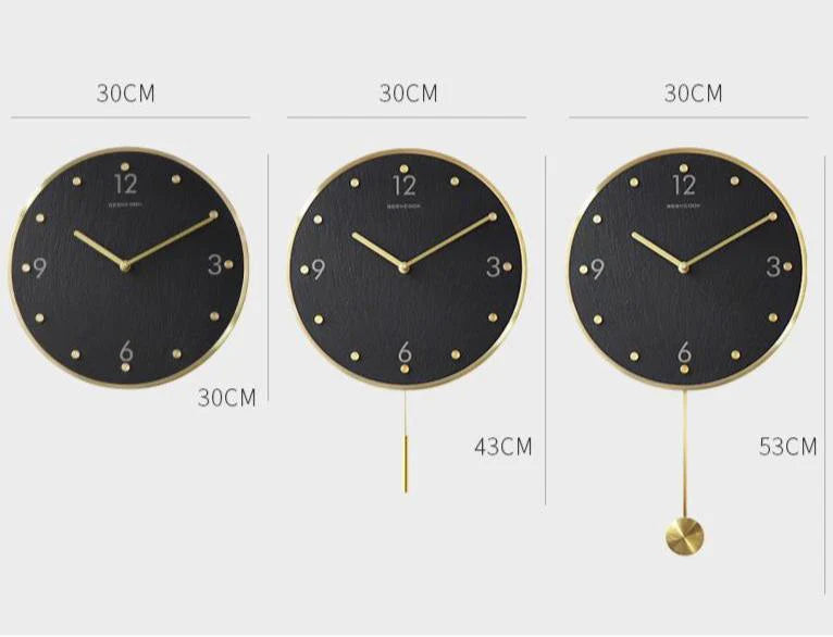 Natural Marble Pendulum Silent Wall Clock (12")