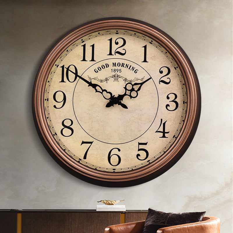 Rustic Tapestry of Time – Antique-Style Nordic Silent Wall Clock (13")