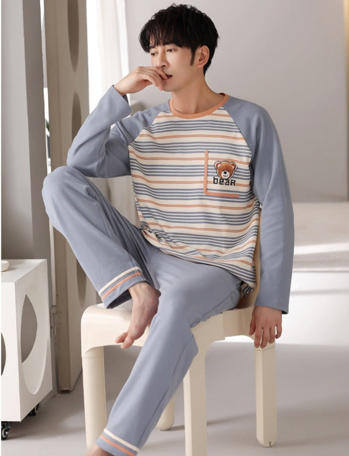 Matching Bear Couple PJs and Loungewear Set 100% Cotton
