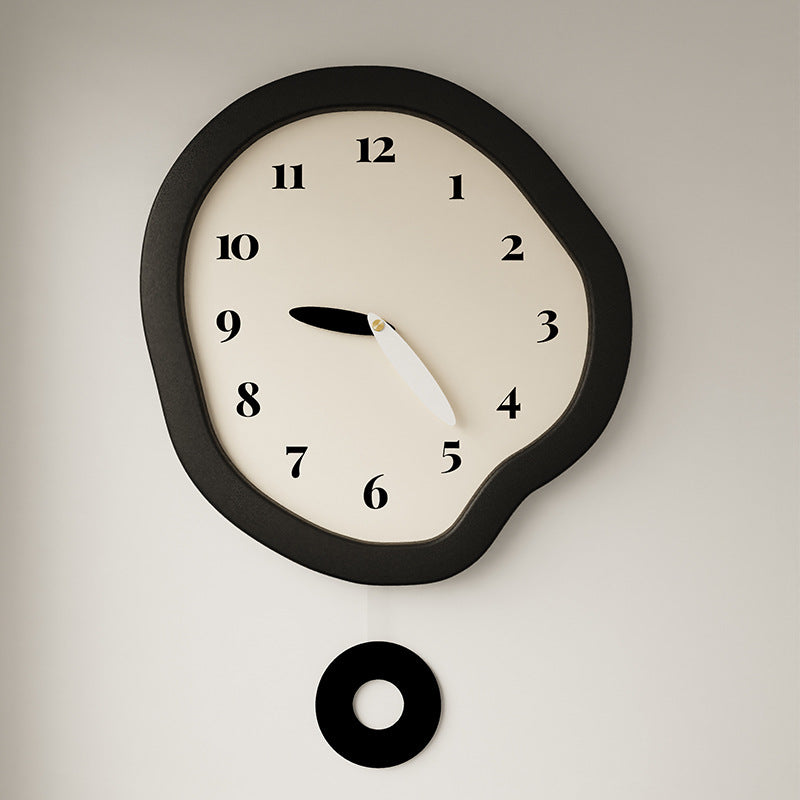 Wavy Shape Silent Pendulum Wall Clock — 12" Modern Acrylic