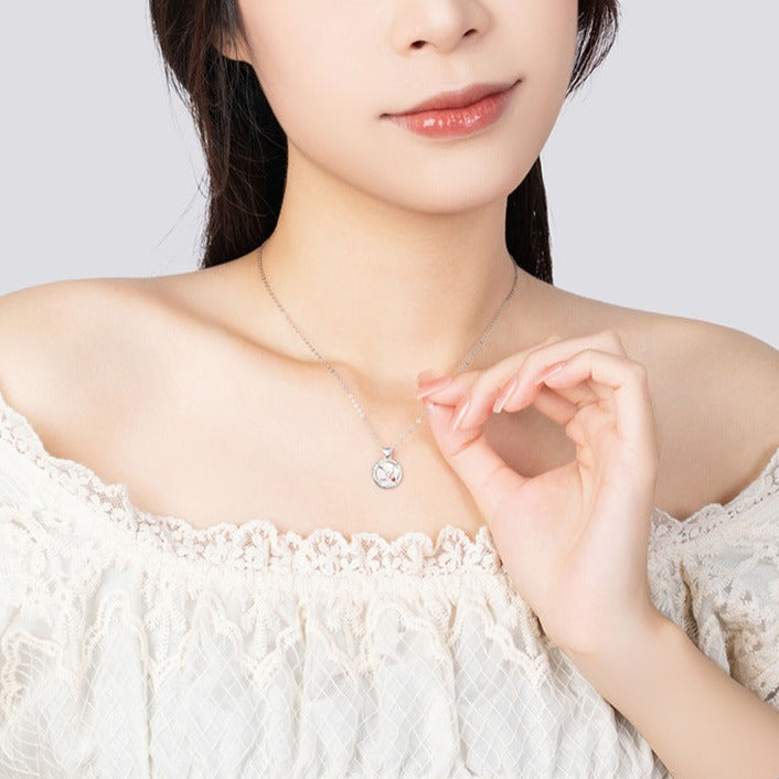 Matching Cupid Necklaces Set for Two - Sterling Silver