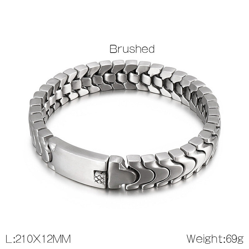 Custom Brushed Mens Bracelet 21cm