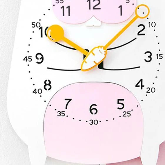 Gullei™ Cute Rabbit Pendulum Kids Bedroom Silent Clock