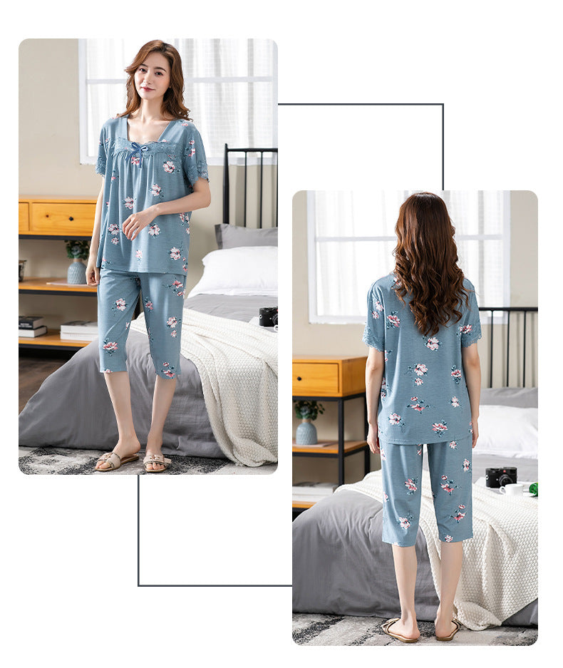 Floral Summer Pajamas with Padded Bra 100% Polyester