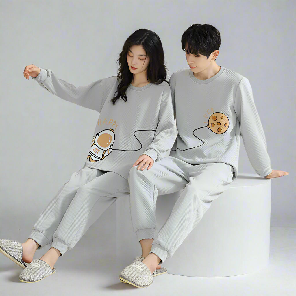 Organic Cotton Matching Couples Pajamas Set for Two