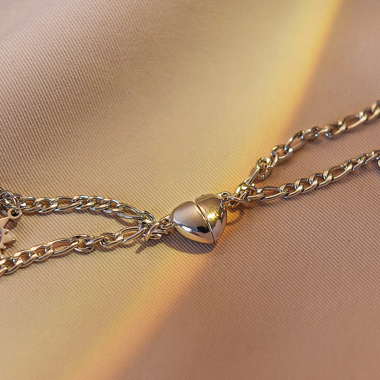 Magnetic Hearts Couple Relationship Bracelets