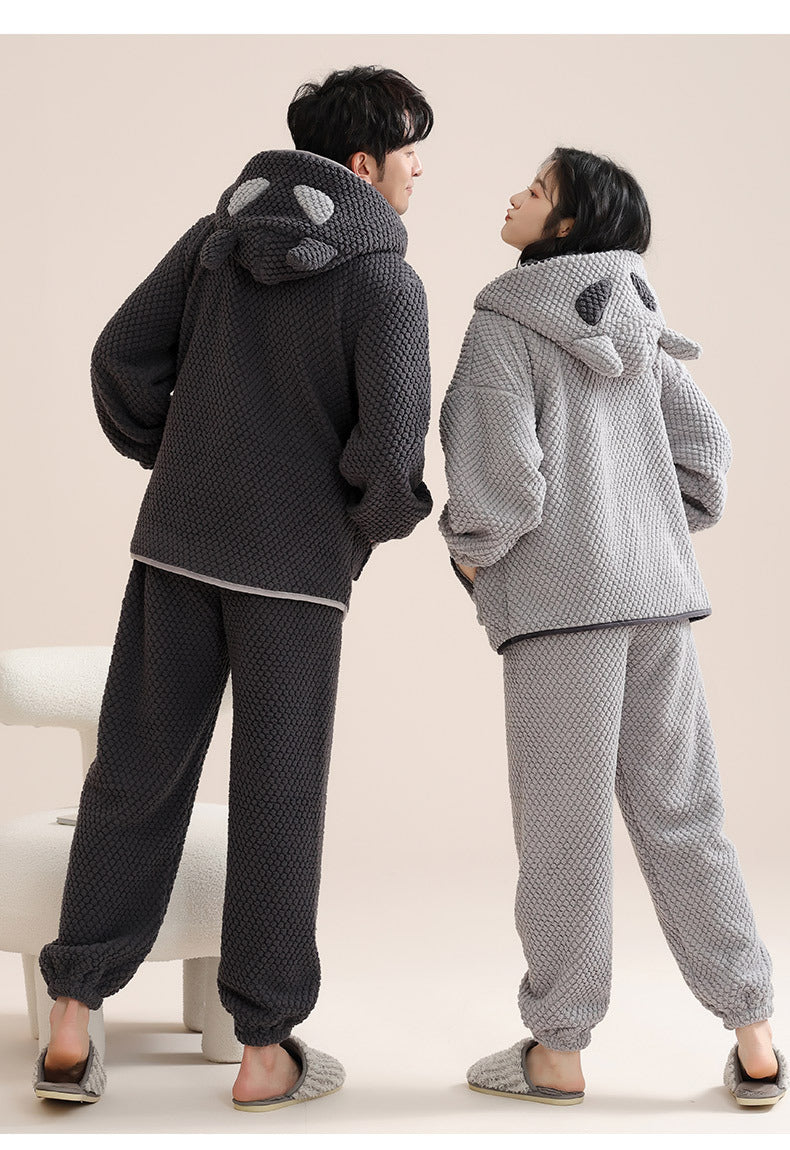 Matching Couple Flannel Pyjamas Set