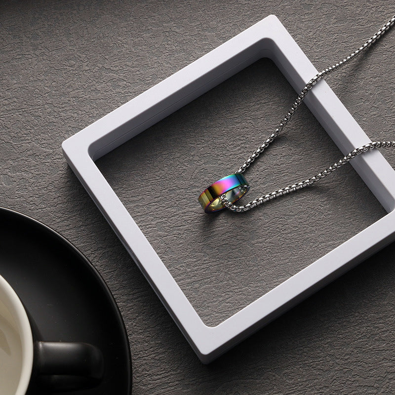 Custom Engravable Ring Pendant Necklace