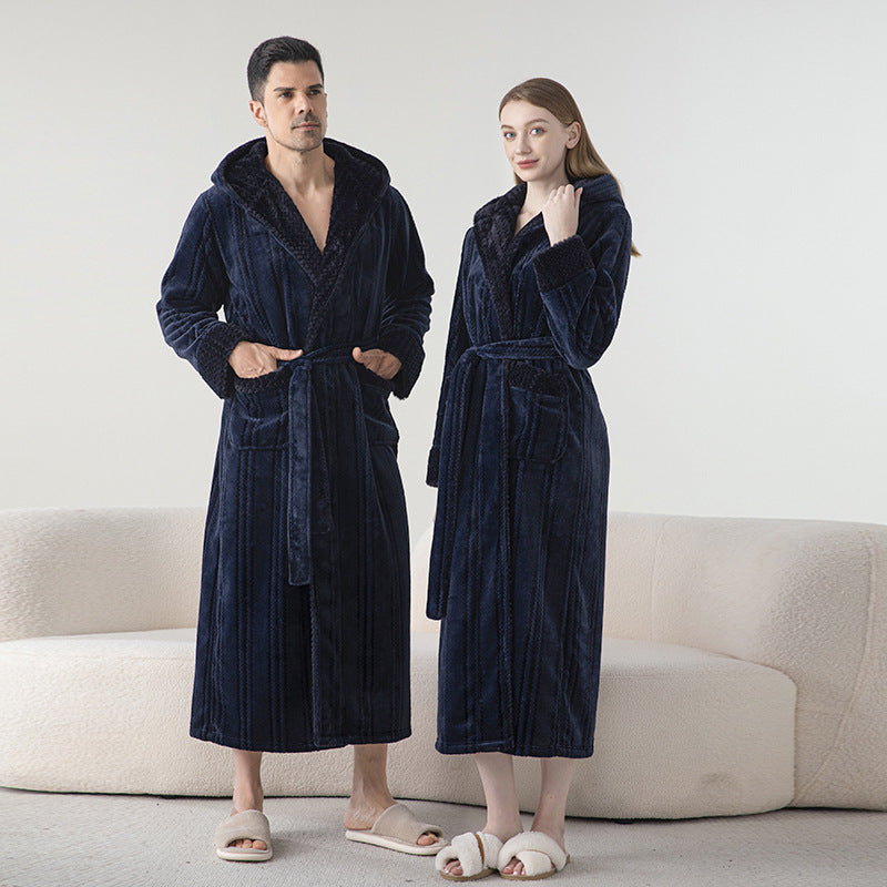 Thickened Flannel Winter Matching Robes Set