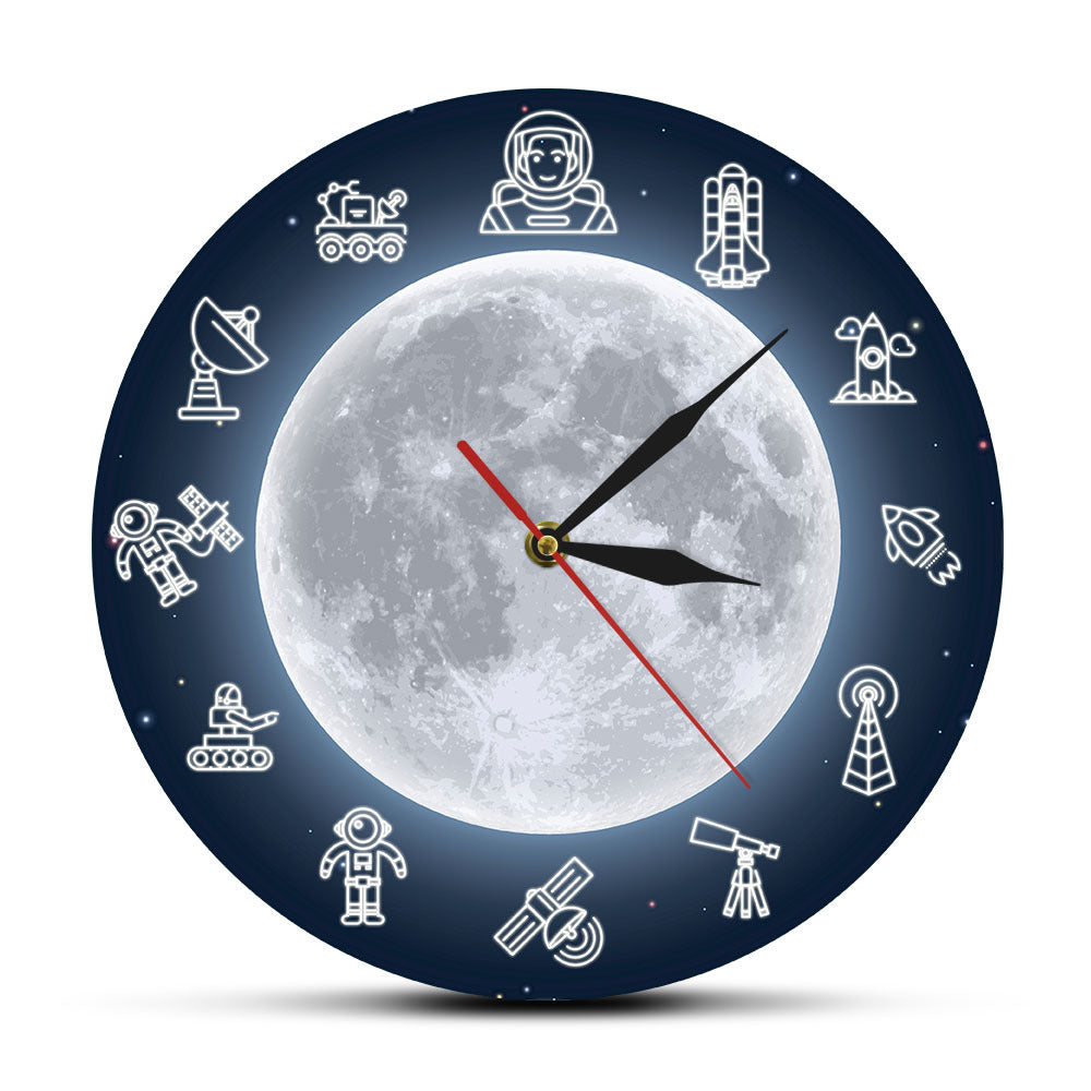 Astronaut Theme Wall Deco Silent Clock