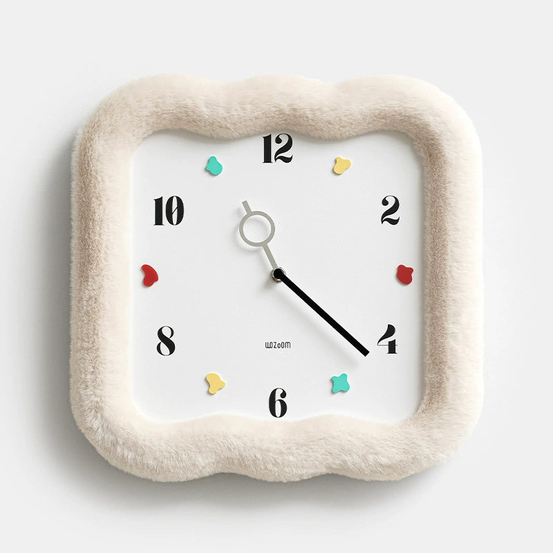 Soft Plush Wave Frame Silent Wall Clock