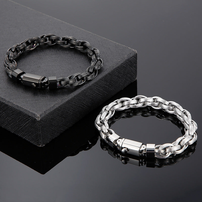 Custom Mens Hand Chain Bracelet 23.5cm