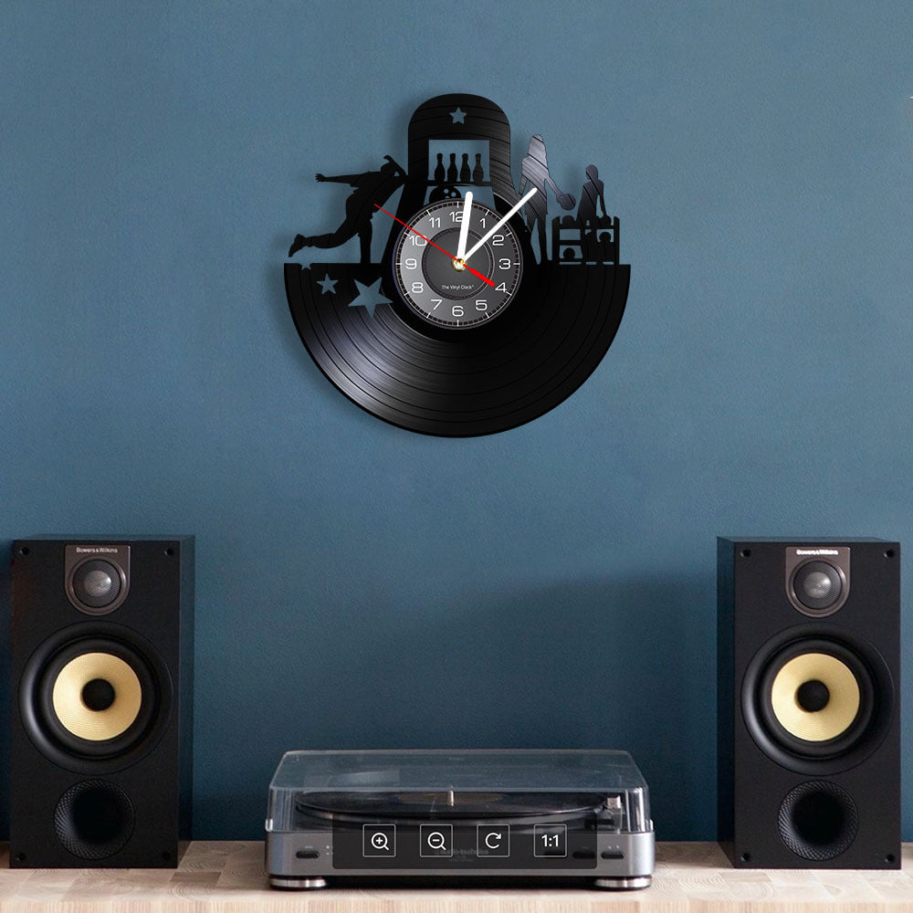 Custom Vinyl Wall Clock Gift for Bowling Enthusiast