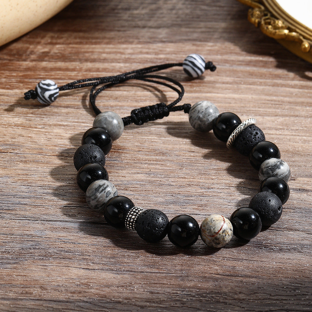Volcanic Beads Mens Fashion Bracelet