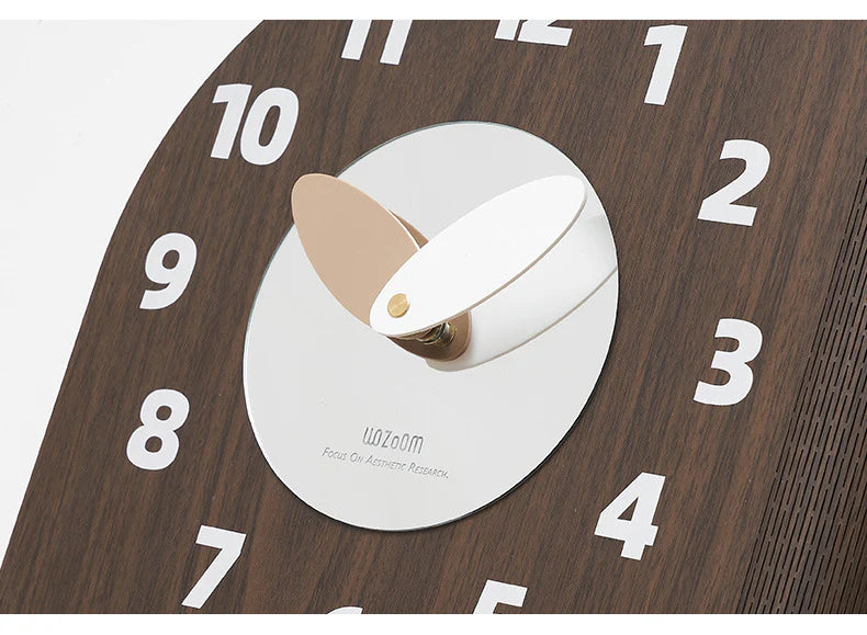 Corner Double-Sided Silent Wall Clock – Rich Brown (Dual Time)