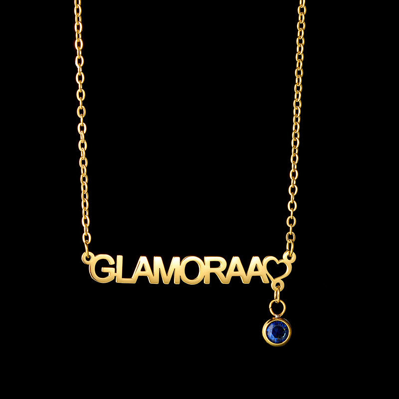 Personalized Birthstone Name Necklace