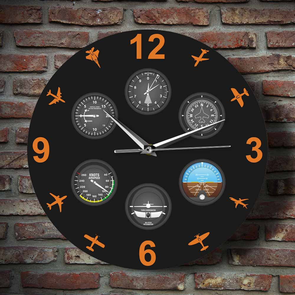 Wall Deco Silent Clock Gift for Pilot