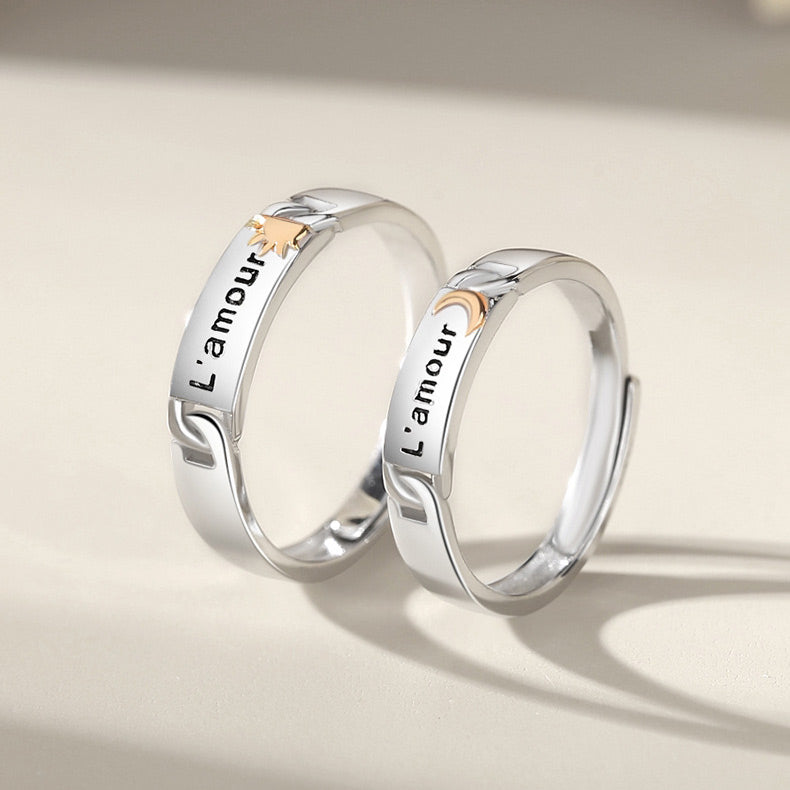 Custom Engraved Amour Rings for Couples
