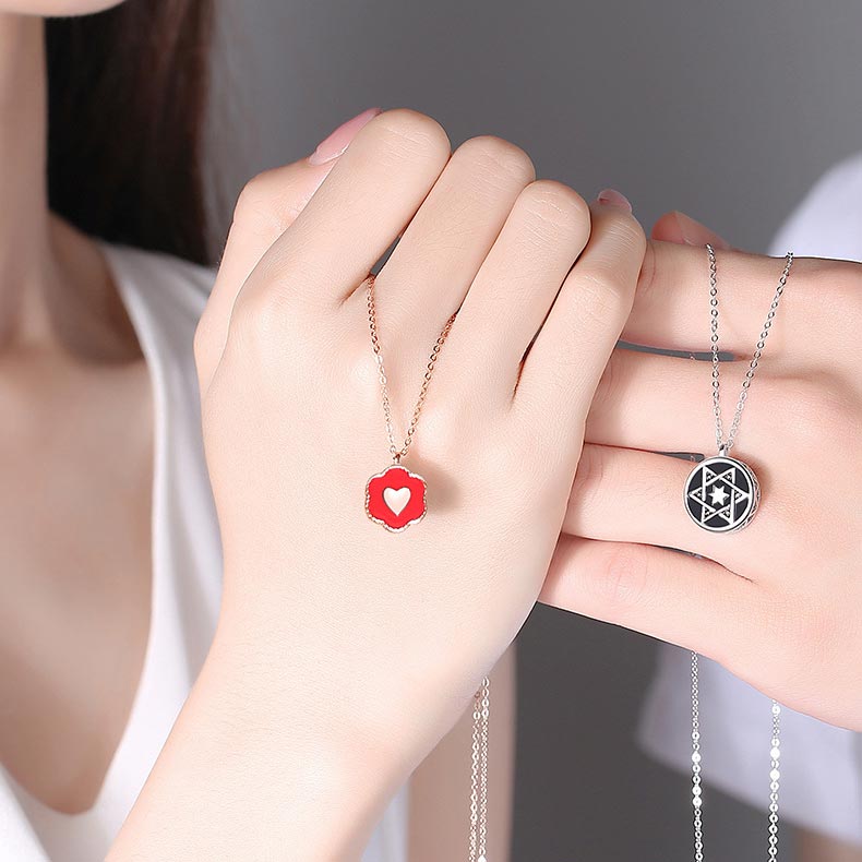 Matching His and Her Promise Necklaces Set