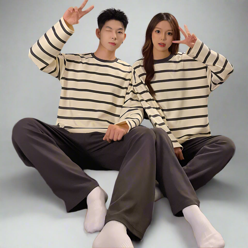 Organic Cotton Matching Pajamas for Couples - Soft Loungewear