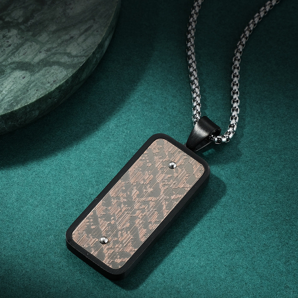 Engravable Vintage Mens Vertical Pendant Necklace