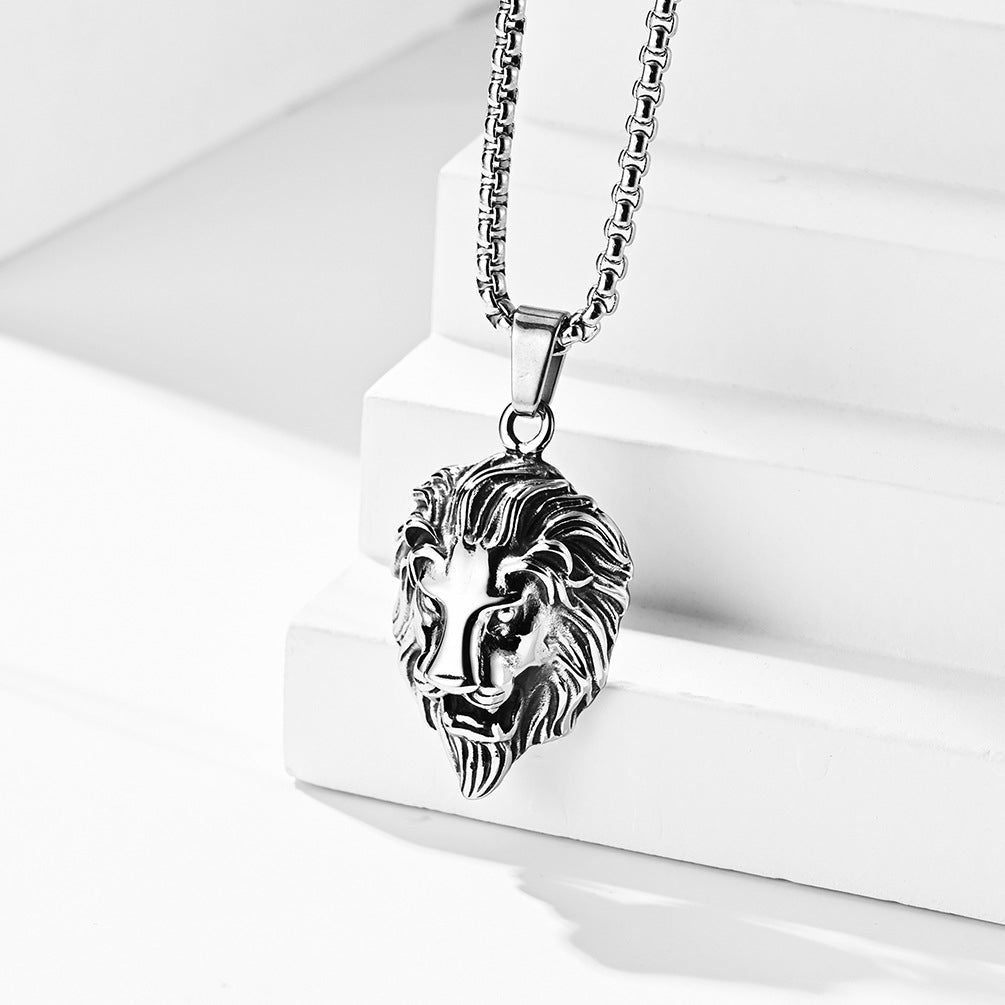 Loin Face Mens Thick Chain Necklace