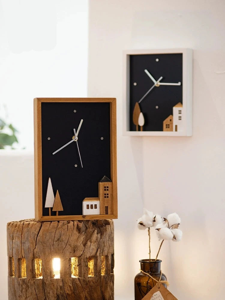 Decorative Wooden Wall and Table Clock