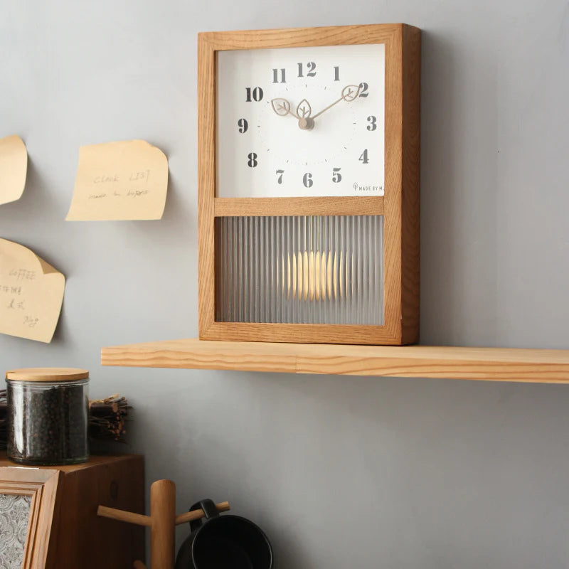 Solid Walnut Silent Pendulum Clock – Japanese Style