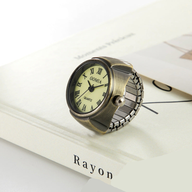 Gullei™ Vintage Roman Numerals Working Watch Ring - Adjustable Size