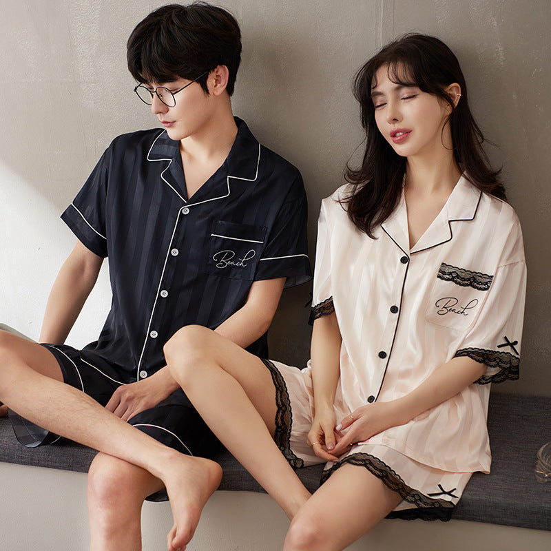 Matching Sleepwear Set for Couples Comfortable Silk