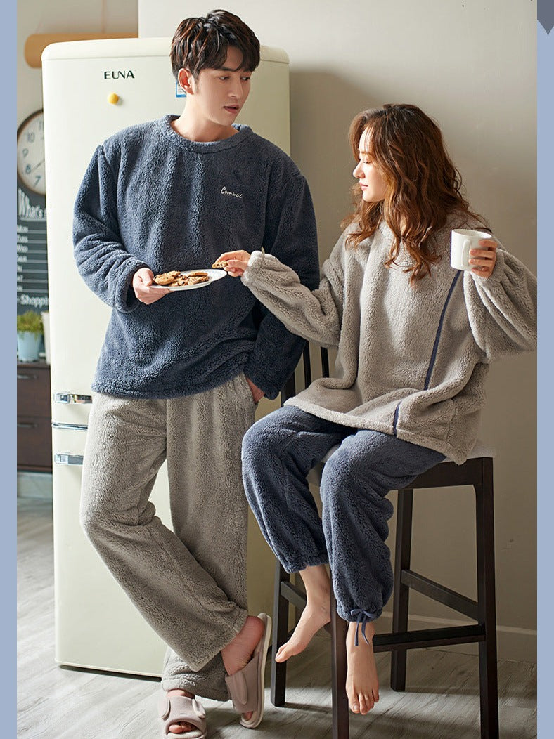 Matching Couple Corel Fleece Pyjamas Set