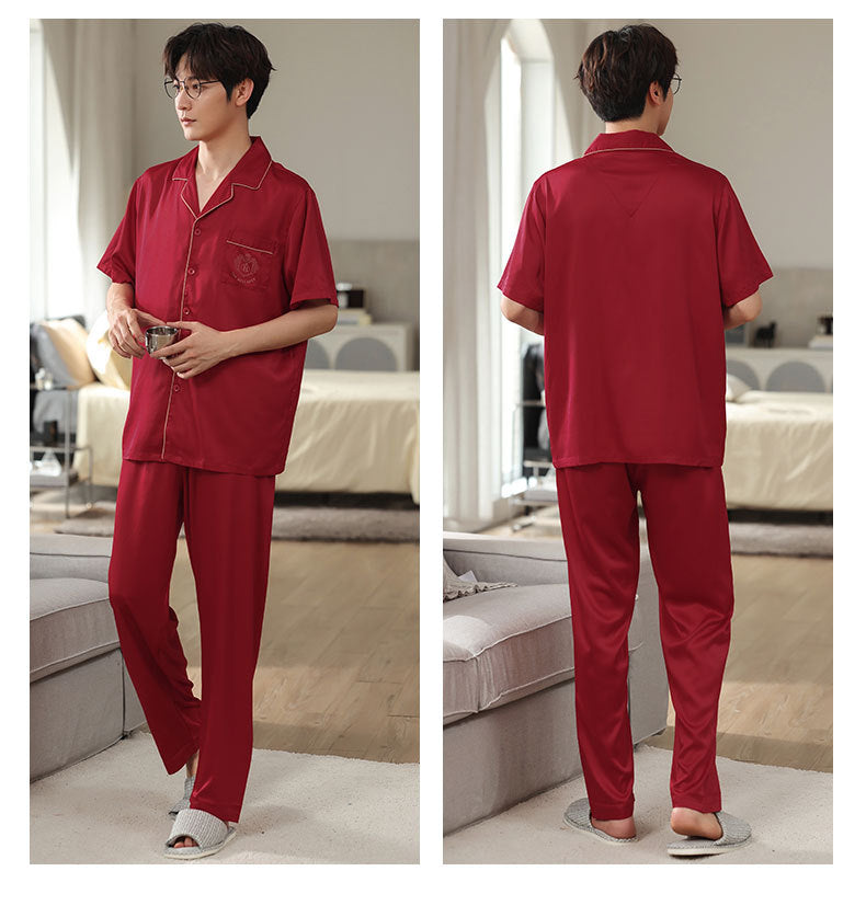 Red Silk Matching Pajamas for Newlyweds | Bride & Groom Set