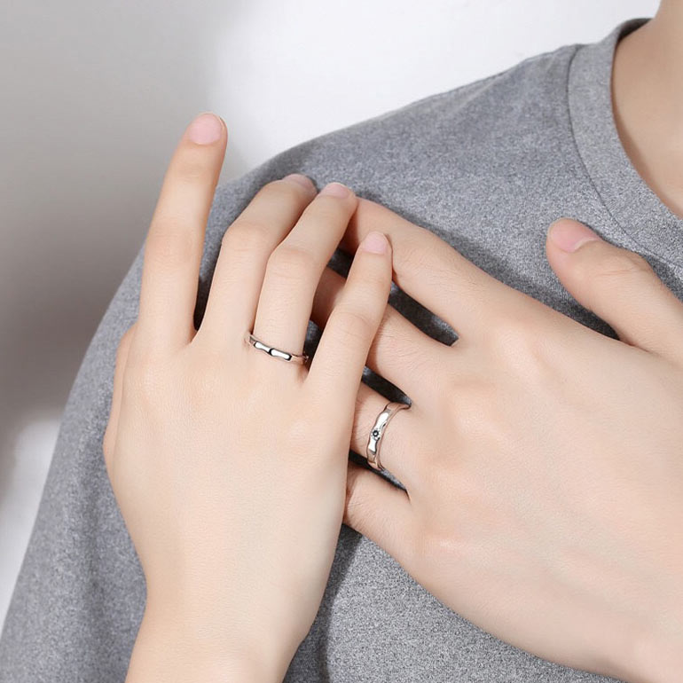 Sun and Moon Promise Rings Set for Couples