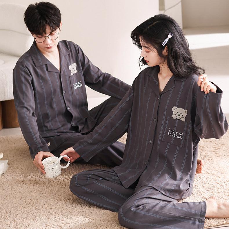 Matching Bear Couples Pajamas Set for Two 100% Cotton