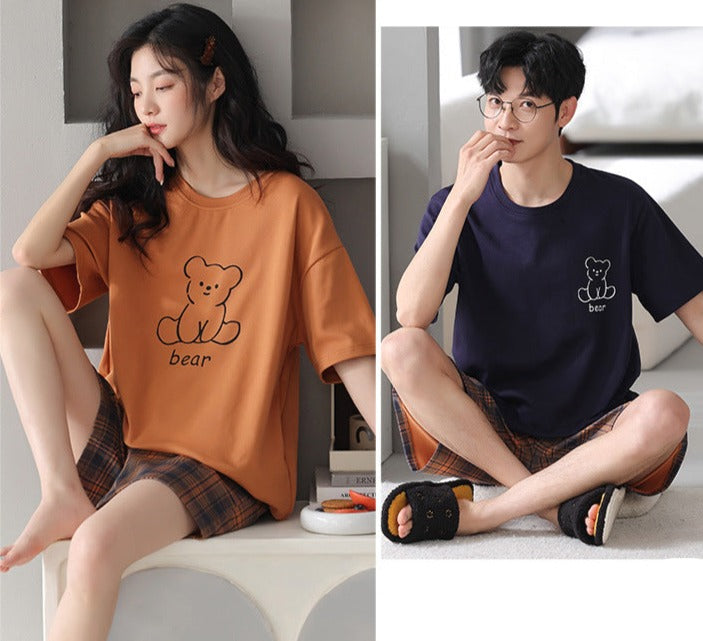 Matching Bear Pajamas Nightwear for Couples