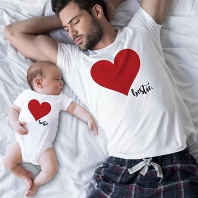 New Dad Hearts Bestie Matching Tshirts Set