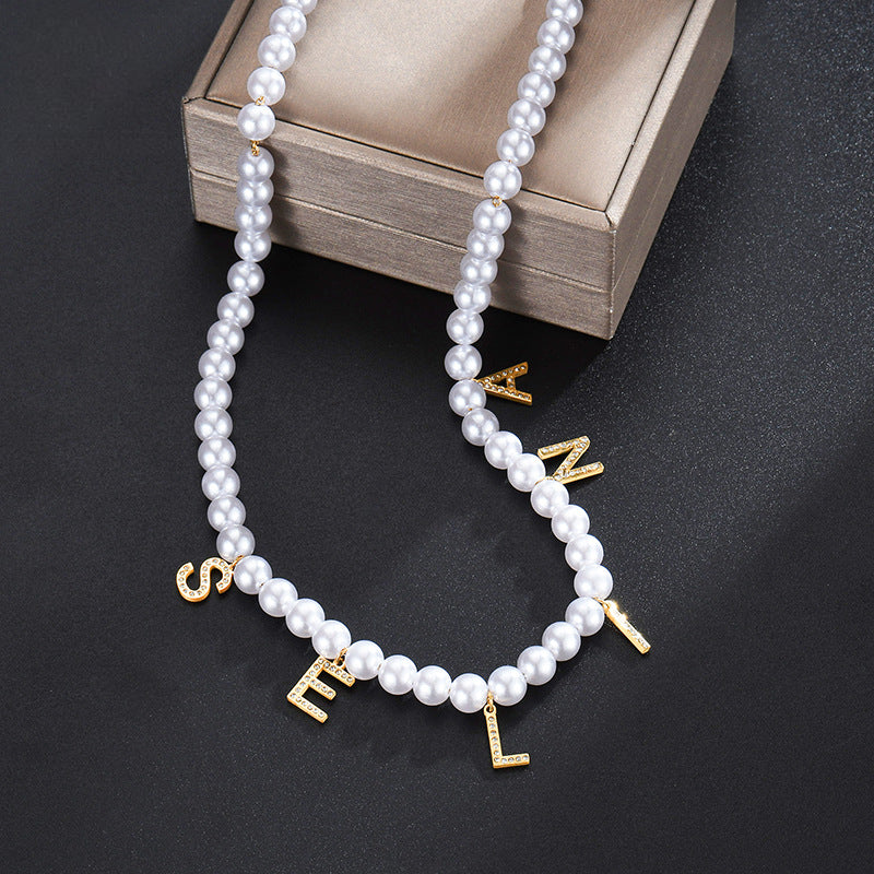 Personalized Pearls Name Necklace