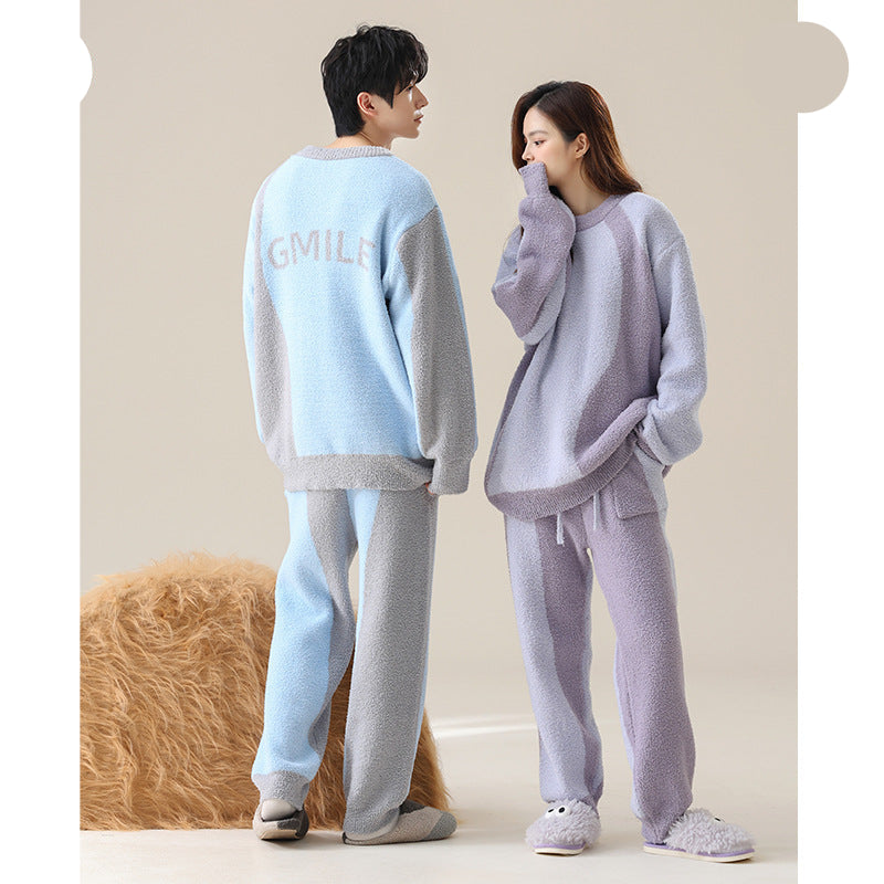 4-Piece Warm Pajamas/Loungewear Set for Couples