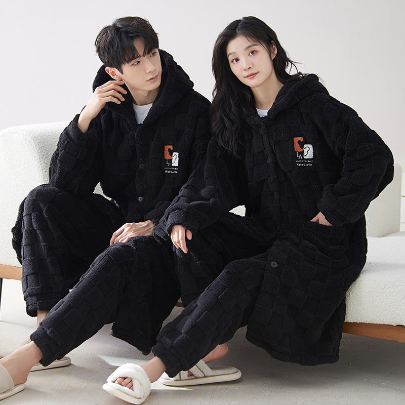 4-Piece Ultra Warm Matching Hoodie Pajamas