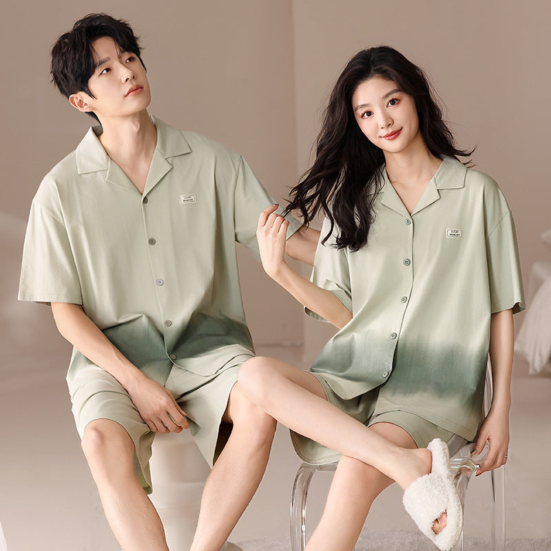 Soft Modal Couple Pajamas - Classic Short Sleeve Set
