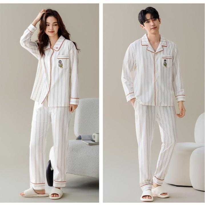 Matching Long Sleeves Comfy Pajamas Set 100% Cotton