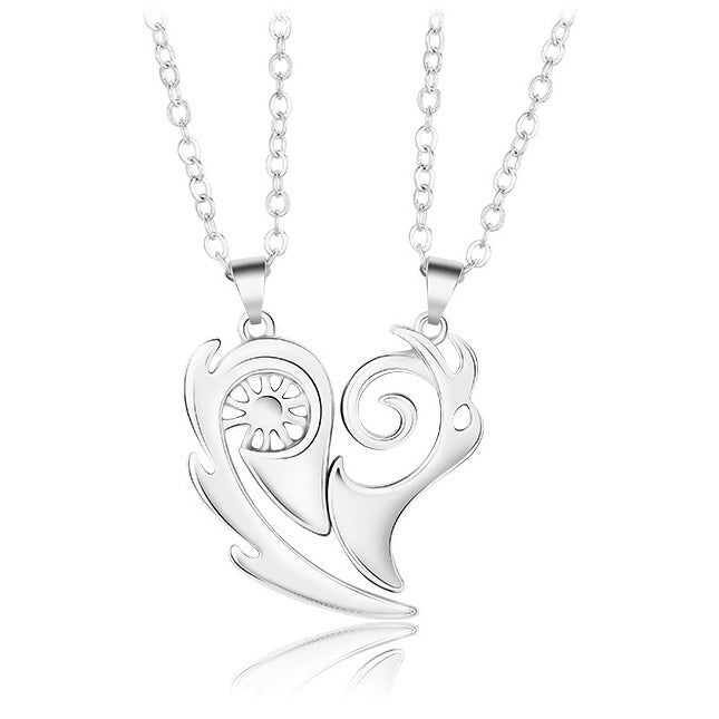 Magnetic Sun and Moon Couple Necklaces Set