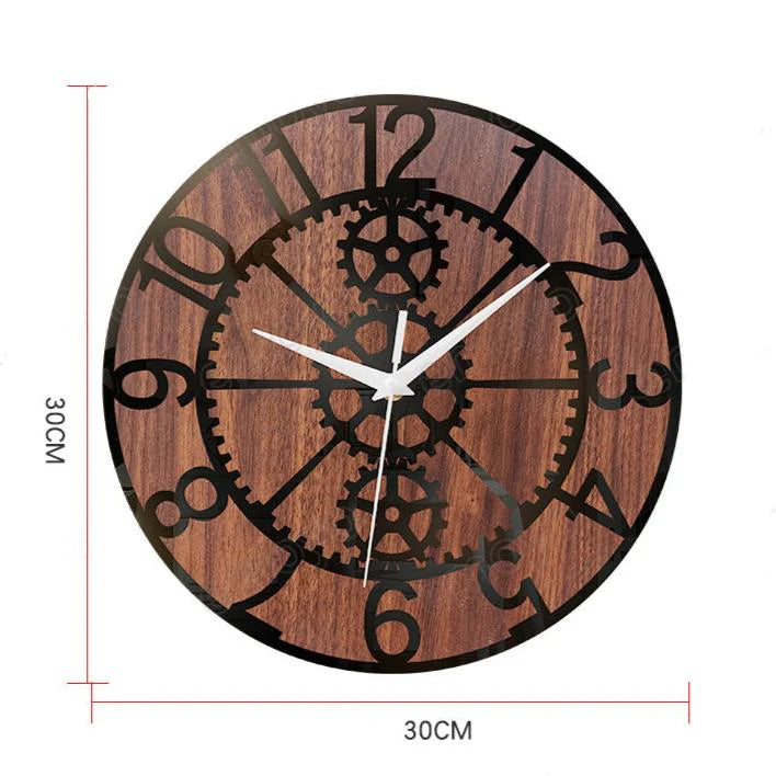 Steampunk Gears Silent Wall Clock – Industrial Chic Design