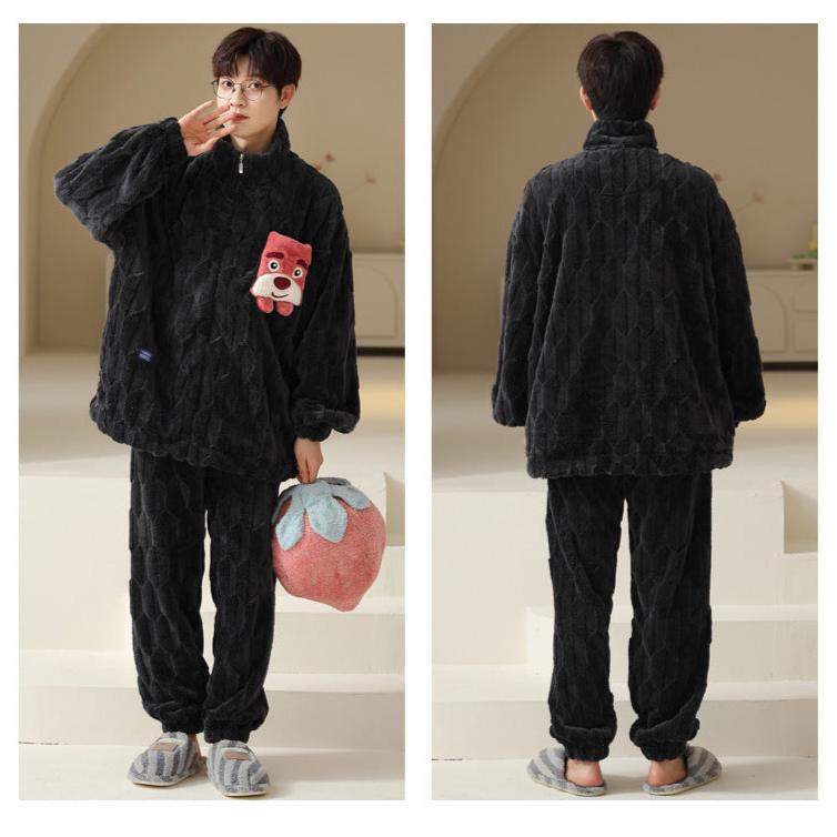Matching Bear 4-Piece Flannel Pajamas Set