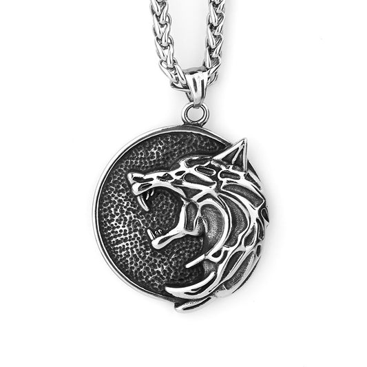 Mens Thick Chain Necklace Wolf Viking Style