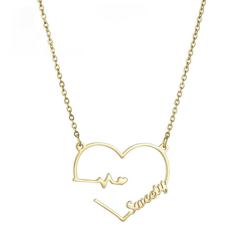 Personalized Heartbeat Name Necklace