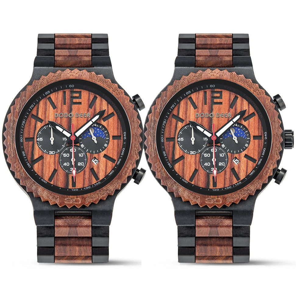 Customized Matching Wood Couple Watch Set