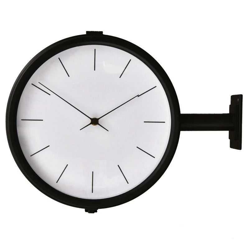 Double-Sided Station Wall Clock – Art Deco, Silent